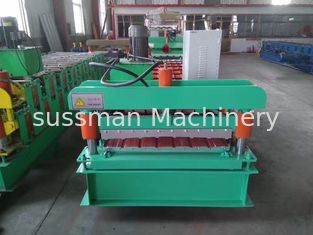 PLC Control Roof Panel Roll Forming Machine 0.3-0.8mm Profile Thickness