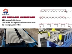 0.3-0.8 মিমি বেধ স্ন্যাপ লক ছাদ ওয়াল শীট রোল ফর্মিং মেশিন perforated গর্ত সঙ্গে