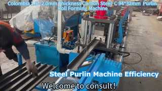 দেখুন কেন কলম্বিয়া 1.5--2.0 মিমি পুরুত্ব কার্বন ইস্পাত সি 94*32 মিমি পর্লিন রোল ফর্মিং মেশিন বেছে নিন